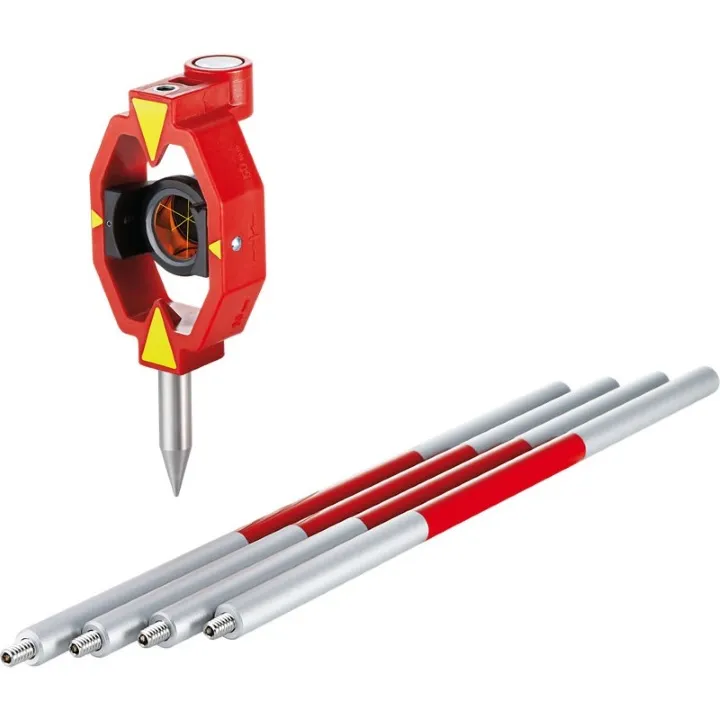 Leica GMP111-0 Mini Prism (0mm) with Holder and GLS115 Aluminium Poles