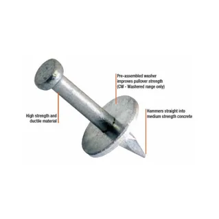 Mickey Pins / Masonry Nails Washered 20mm (Pack of 500) MPW320