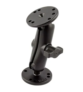 RAM Universal Double 1" Ball Mount Two Round Plates - B Size Medium