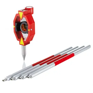 Leica GMP111 Mini Prism (+17.5mm) with Holder & GLS115 Aluminium Poles