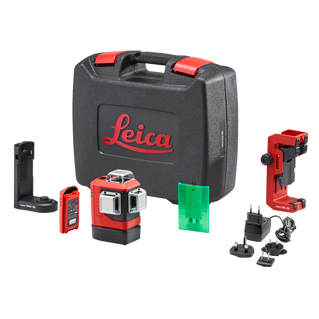 Leica Lino L6G-1 3x360 Green Beam Laser Level with Li-ion, Wallmount & Rugged case