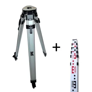 TUF Aluminium tripod flat head  + 5 m staff combo