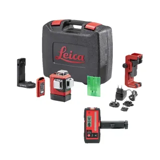 Leica Lino L6G-1 3x360° Laser ,green beam, Li-ion, wallmount rugged case+ RGR300-D receiver