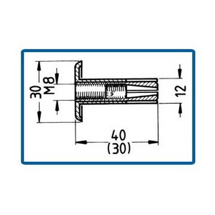 SPP-40 Plastic Wall Anchor Plug - 5/8" Thread for Wall Stations