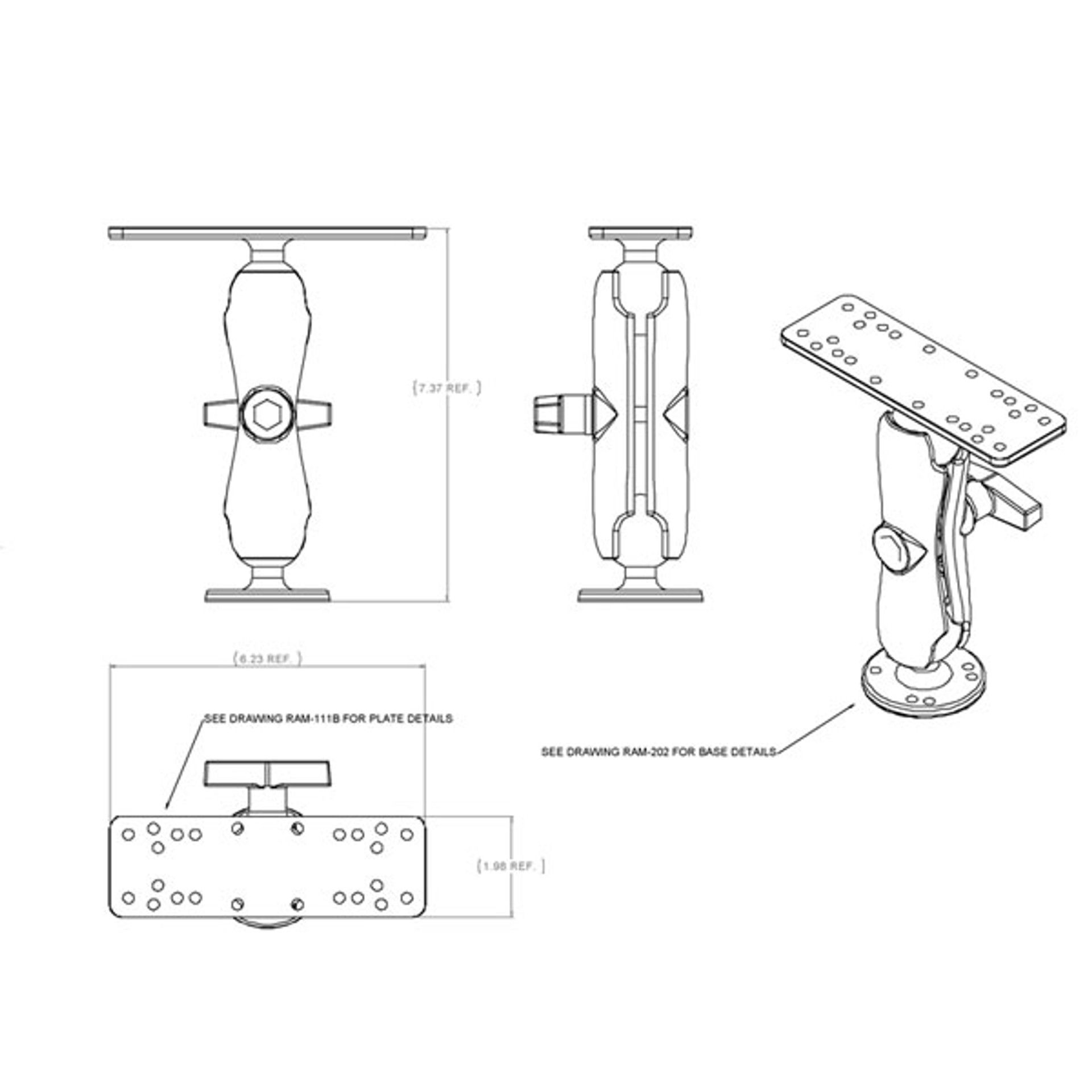 RAM Universal Mount with Plate Mount with Plates - C Size