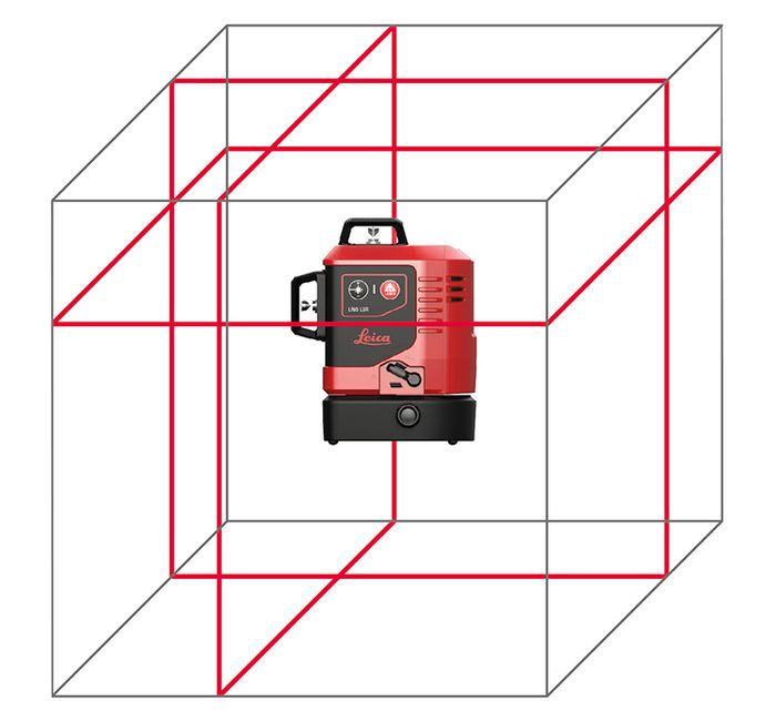 Leica Lino L6Rs-1, 3x360 Laser Level Red Beam with Alkalin & Softcase