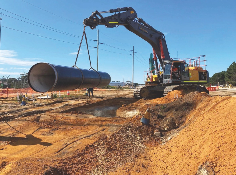 Underground pipes being installed by Pipeline Technics.