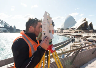 Using the Leica TS16 Total Station near the Opera House in Sydney