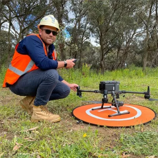 Matt Jordan with a DJI drone supplied by C.R. Kennedy.