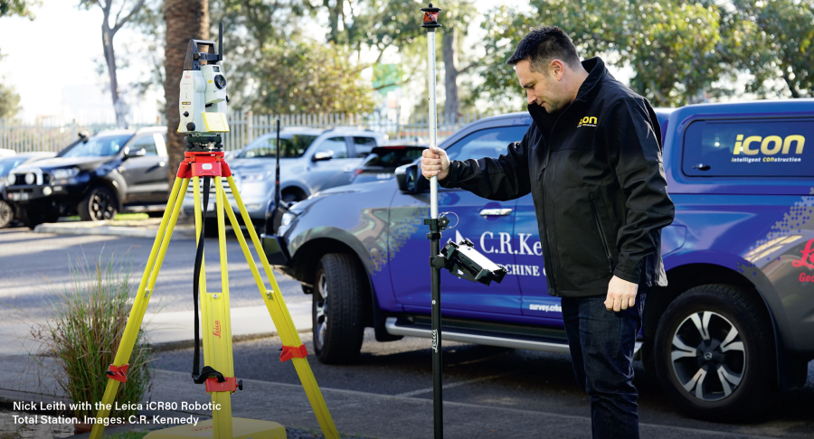 Nick Leith with the Leica iCR80 Robotic Total Station. Images: C.R. Kennedy