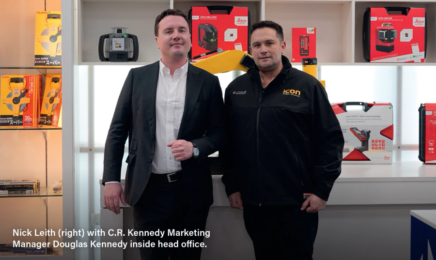 Nick Leith (right) with C.R. Kennedy Marketing Manager Douglas Kennedy inside head office.