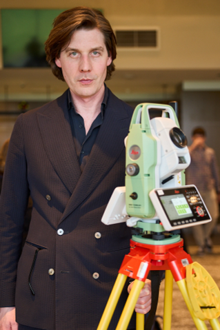 Co-managing Director Clem Kennedy with the Leica TS20 robotic total station