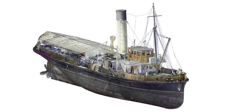 Digitally preserved harbour tug captured using Leica RTC360 reality capture